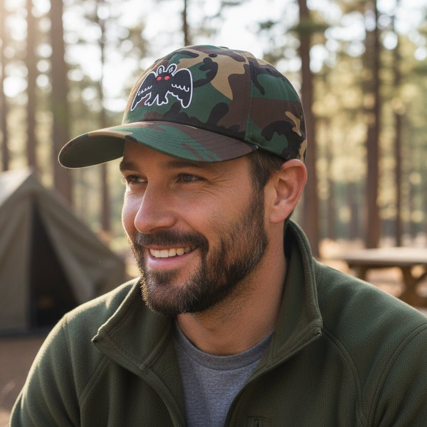 Hats - Mothman Dad Cap | Point Pleasant | Cute Cryptids Paranormal Hat from Crypto Zoo Tees