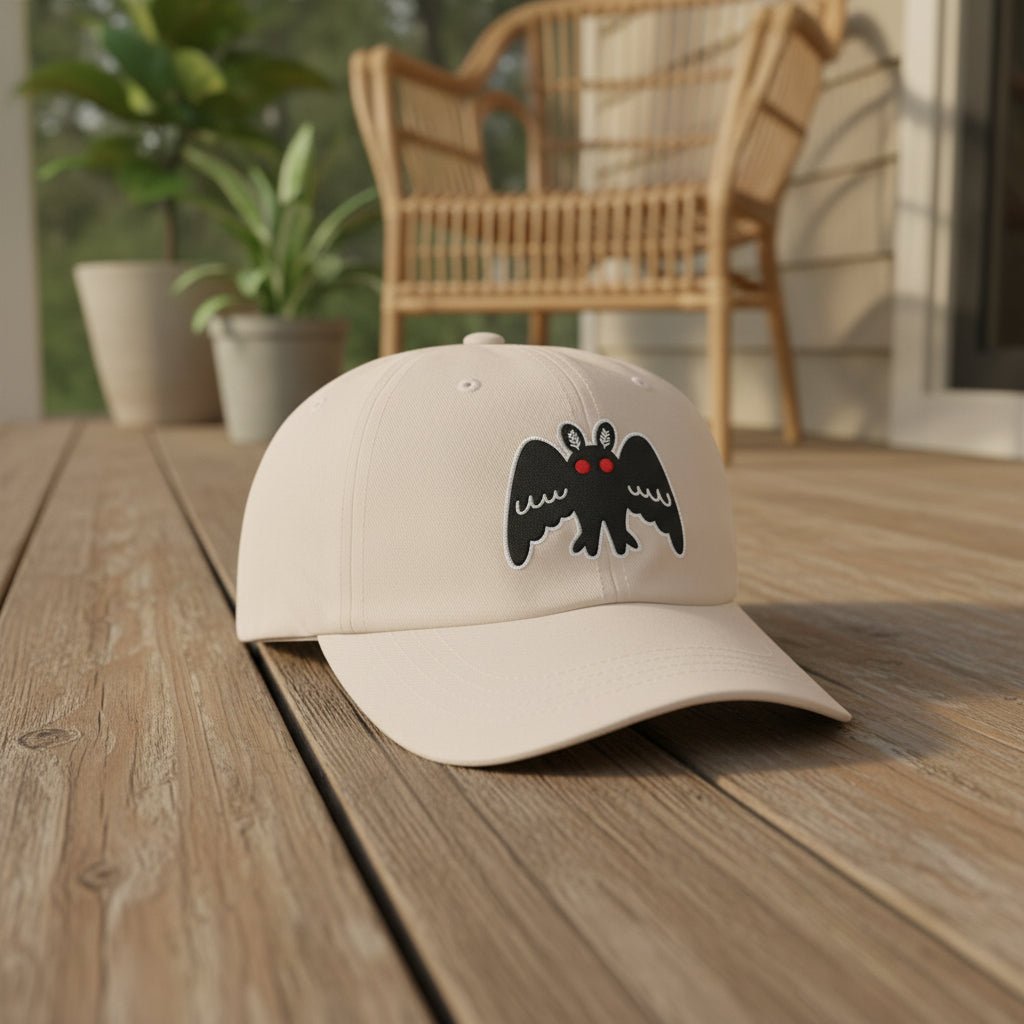 Hats - Mothman Dad Cap | Point Pleasant | Cute Cryptids Paranormal Hat from Crypto Zoo Tees