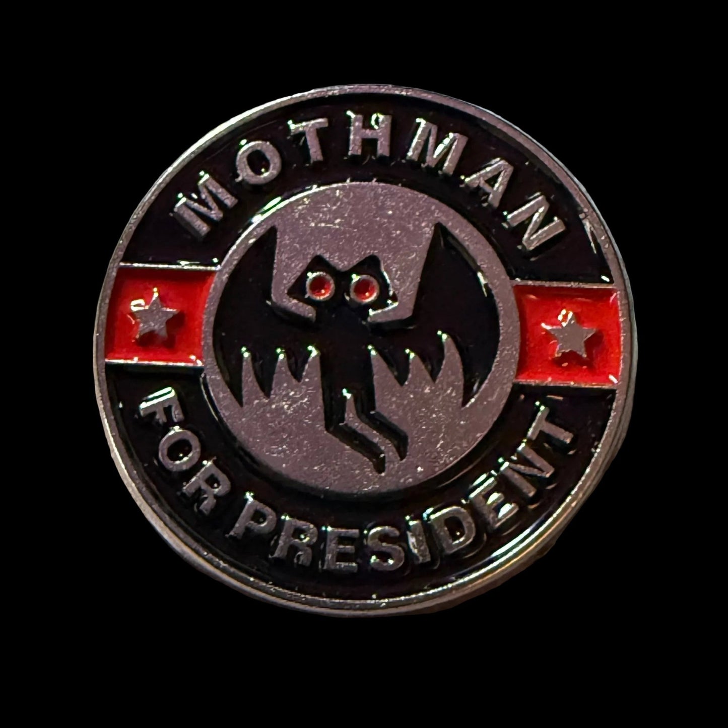  - Mothman For President Pinback Button | Cryptid Campaign Badge from Crypto Zoo Tees