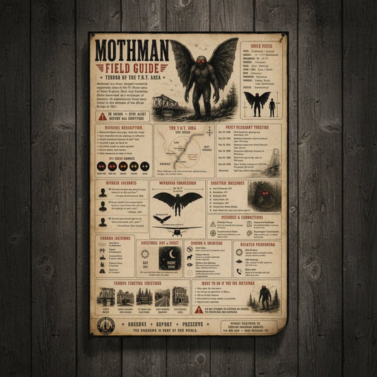 Poster - Mothman Poster from Crypto Zoo Tees