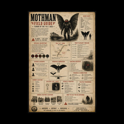 Poster - Mothman Poster from Crypto Zoo Tees