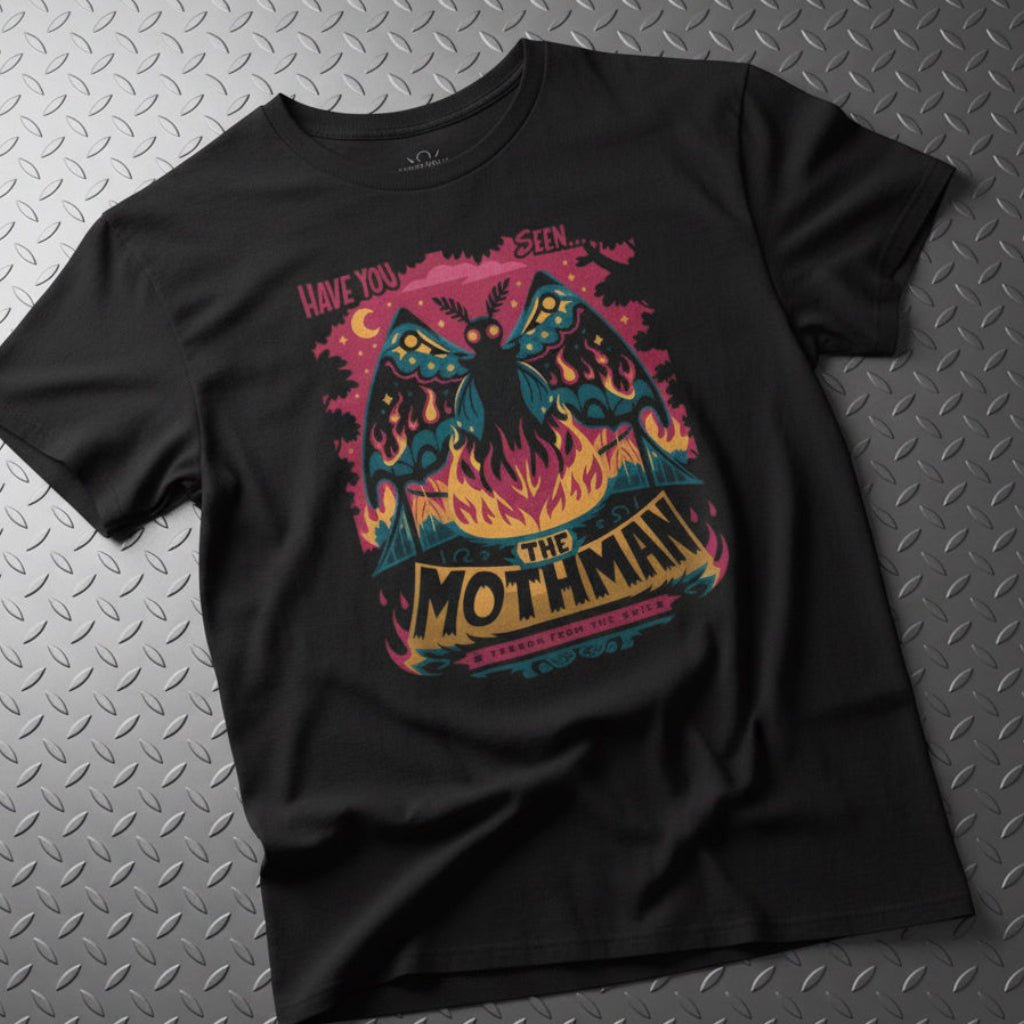 T-Shirt - Mothman Shirt | Unisex Heavy Vintage | Cryptids, Mothman | Goth/Gothic from Crypto Zoo Tees