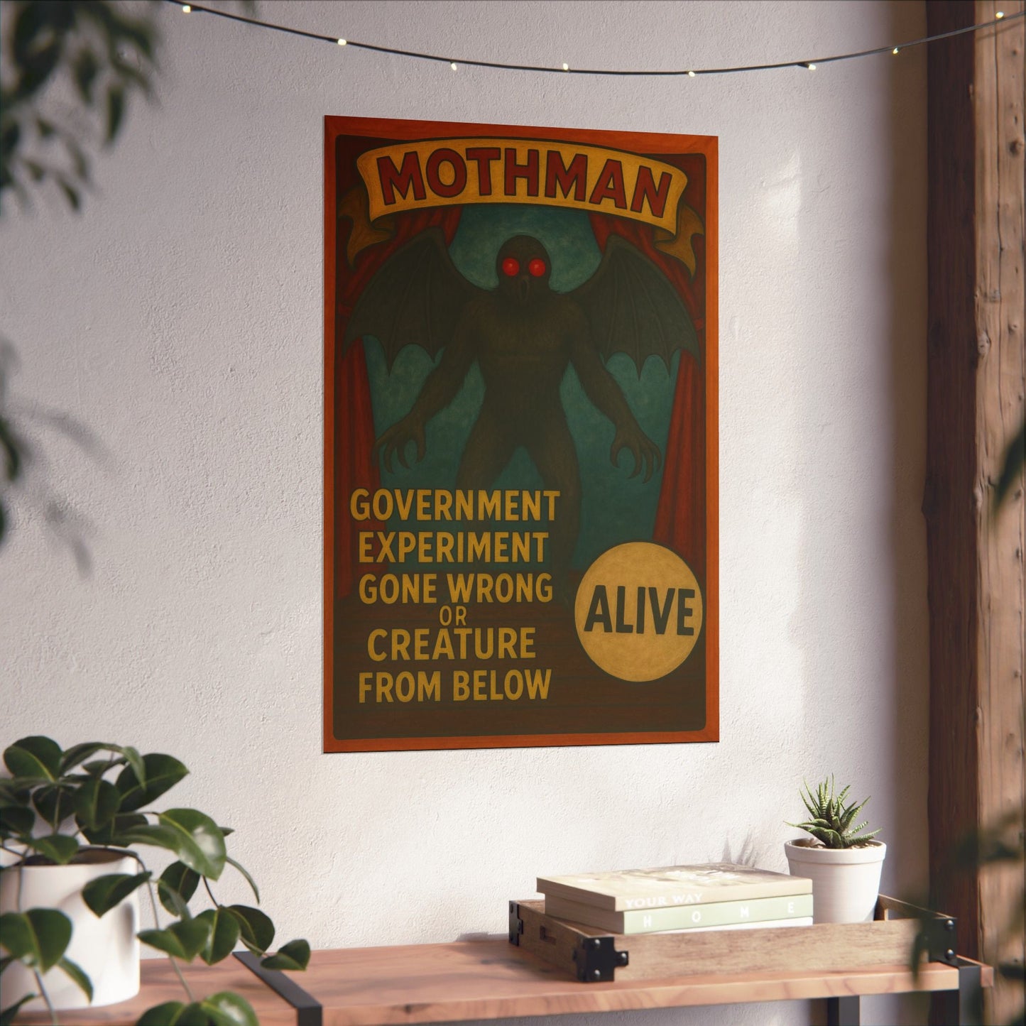 Poster - Mothman Sideshow Poster | Wall Art | Mothman, Retro & Vintage from Crypto Zoo Tees