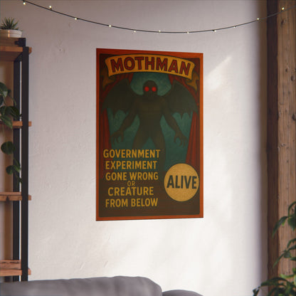 Poster - Mothman Sideshow Poster | Wall Art | Mothman, Retro & Vintage from Crypto Zoo Tees