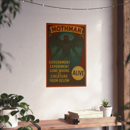 Poster - Mothman Sideshow Poster | Wall Art | Mothman, Retro & Vintage from Crypto Zoo Tees