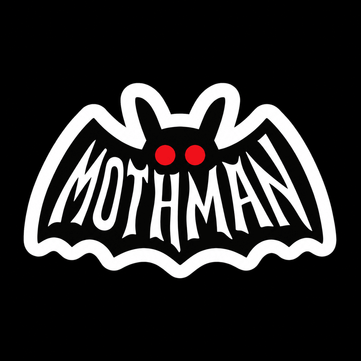 Paper products - Mothman Sticker | Mothman | Cryptids | Goth/Gothic from SHIRT MONSTERS
