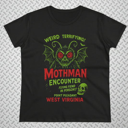 T-Shirt - Mothman T-Shirt | Cryptids, Retro & Vintage | Unisex Shirt, Ladies Tee, Tank Top, Long Sleeve, Sweatshirt, Hoodie from Crypto Zoo Tees