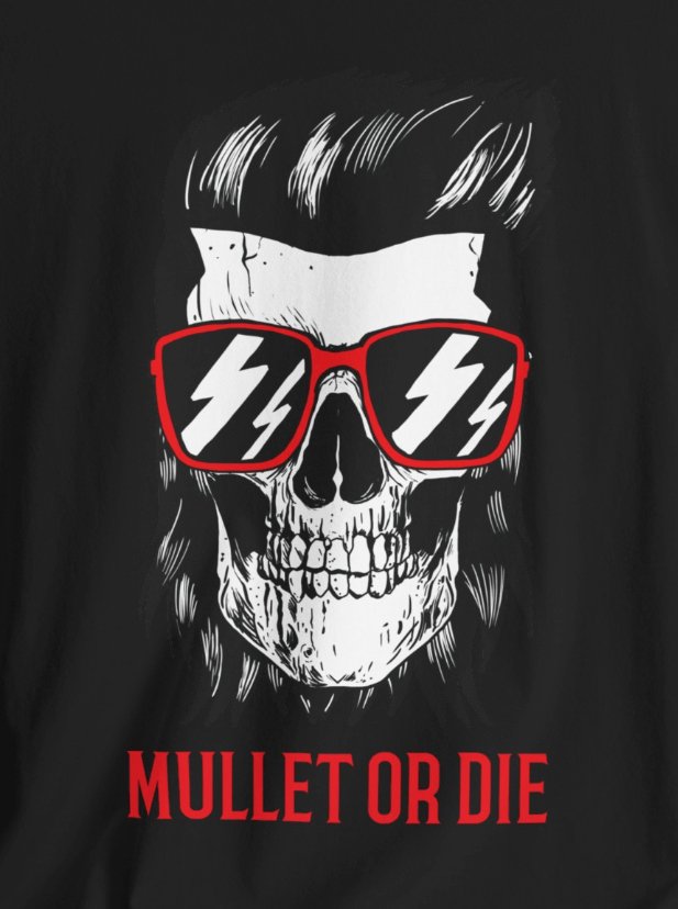 T-Shirt - Mullet Or Die Skull | Bella + Canvas Unisex T-shirt from Crypto Zoo Tees