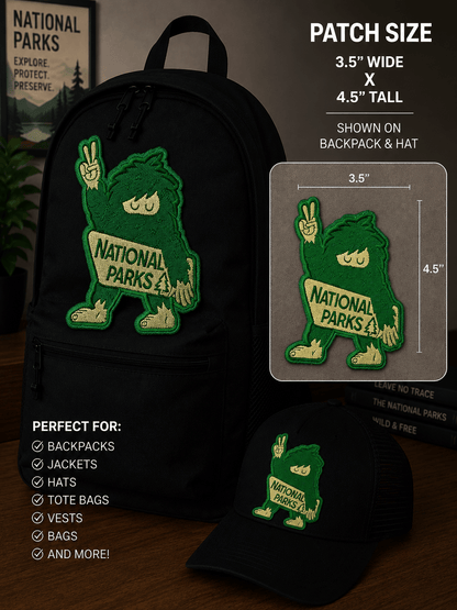 - National Parks Bigfoot Patch | Iron On Patch | Bigfoot, Funny from SHIRT MONSTERS