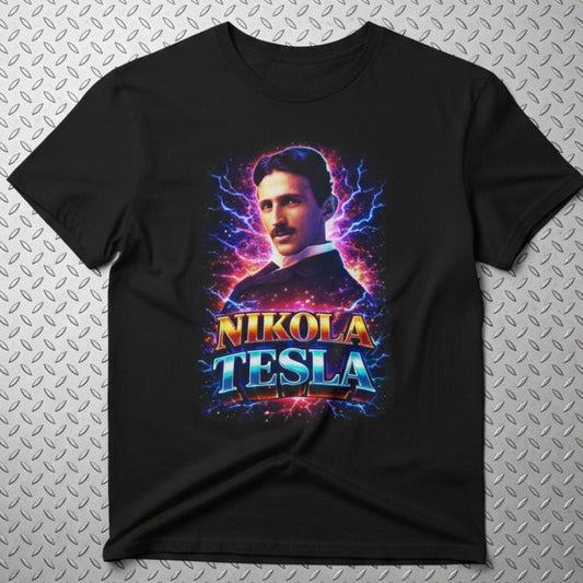 T-Shirt - Nikola Tesla Shirt | Unisex Heavy Cotton Gildan 5000 | Retro & Vintage, Thinkers, Funny | Psychedelic from SHIRT MONSTERS