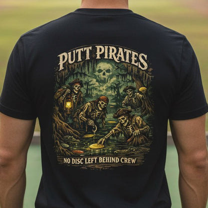 T-Shirt - No Disc Left Behind Crew - Swamp Division - Putt Pirates Disc Golf Shirt from Crypto Zoo Tees