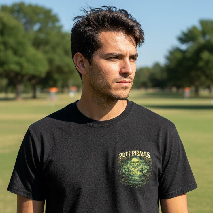 T-Shirt - No Disc Left Behind Crew - Swamp Division - Putt Pirates Disc Golf Shirt from Crypto Zoo Tees