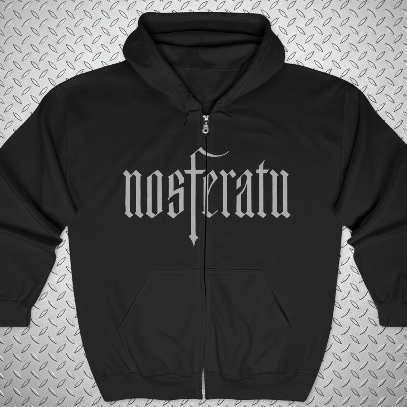 Hoodie - Nosferatu 2 Sided Zipper Zip Up Hoodie from Crypto Zoo Tees
