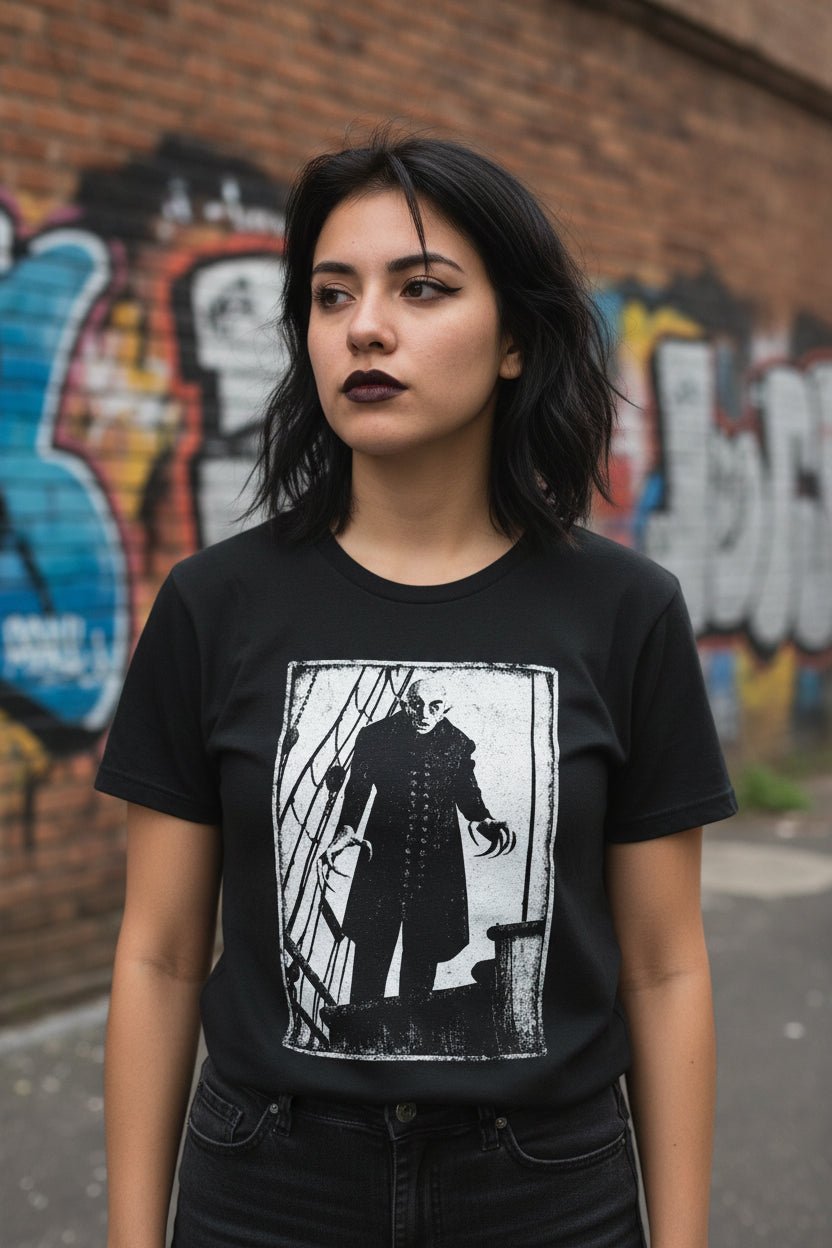 T-Shirt - Nosferatu Vampire Shirt | Ladies Tee - Gildan 5000L | Horror, Ghosts & Paranormal | Goth/Gothic from SHIRT MONSTERS