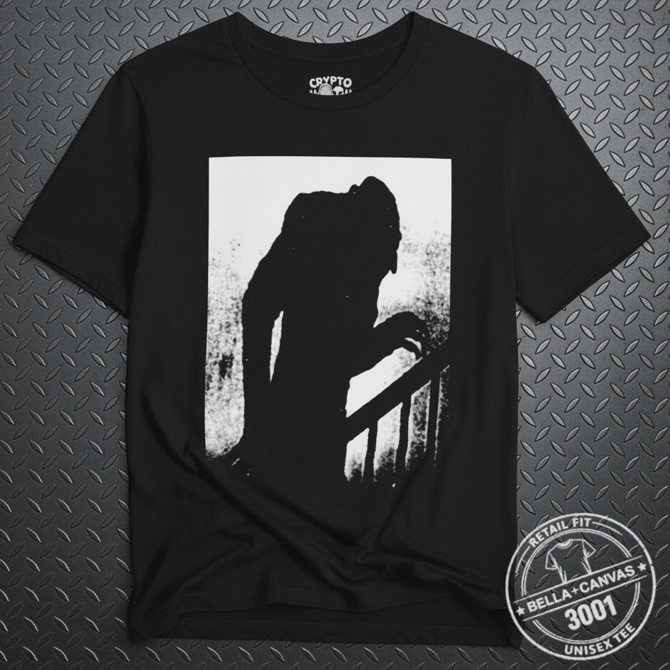 T-Shirt - Nosferatu Vampire Shirt | Light Fitted - Unisex Bella+Canvas 3001 | Horror | Goth/Gothic from Crypto Zoo Tees