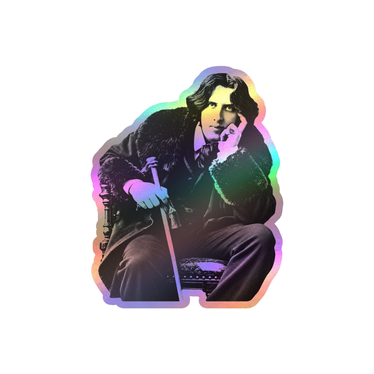 Paper products - Oscar Wilde Sticker | Victorian Writer Portrait 4.5" x 3.5" from SHIRT MONSTERS