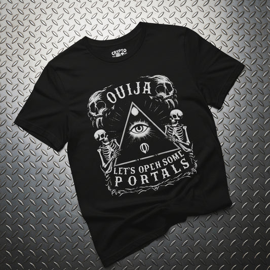 Ouija - Let's Open Portals Funny Gothic Tee | Bella + Canvas Unisex T-shirt - Crypto Zoo Tees - T-Shirt
