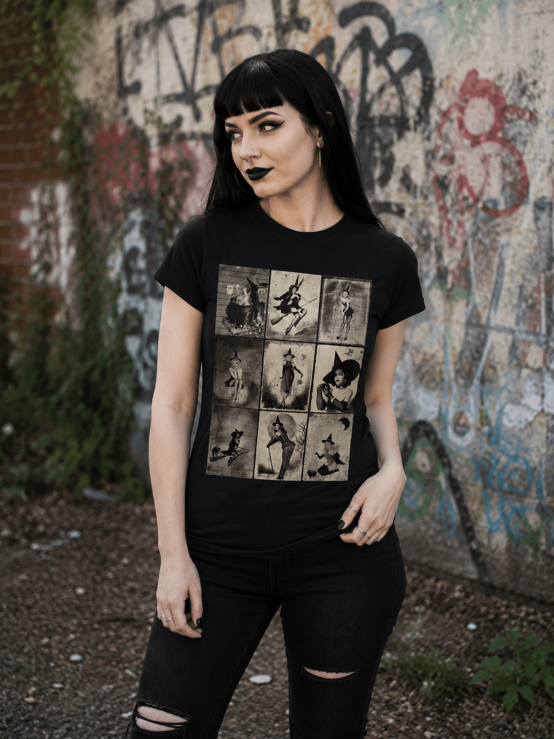 All Items - Pinup Witches | Halloween, Spiritual | Crewneck Sweatshirt from SHIRT MONSTERS
