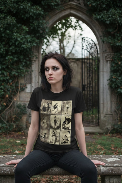 All Items - Pinup Witches Shirt | Ladies Tee - Gildan 5000L | Halloween, Spiritual | Retro & Vintage from SHIRT MONSTERS