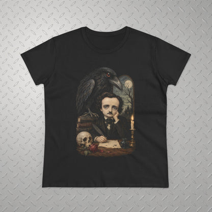 T-Shirt - Poe Raven Shirt Edgar Allan Poe T Shirt Gothic Literature Sweatshirt Nevermore Hoodie Dark Academia Outfit Book Lover Gift for Horror from SHIRT MONSTERS