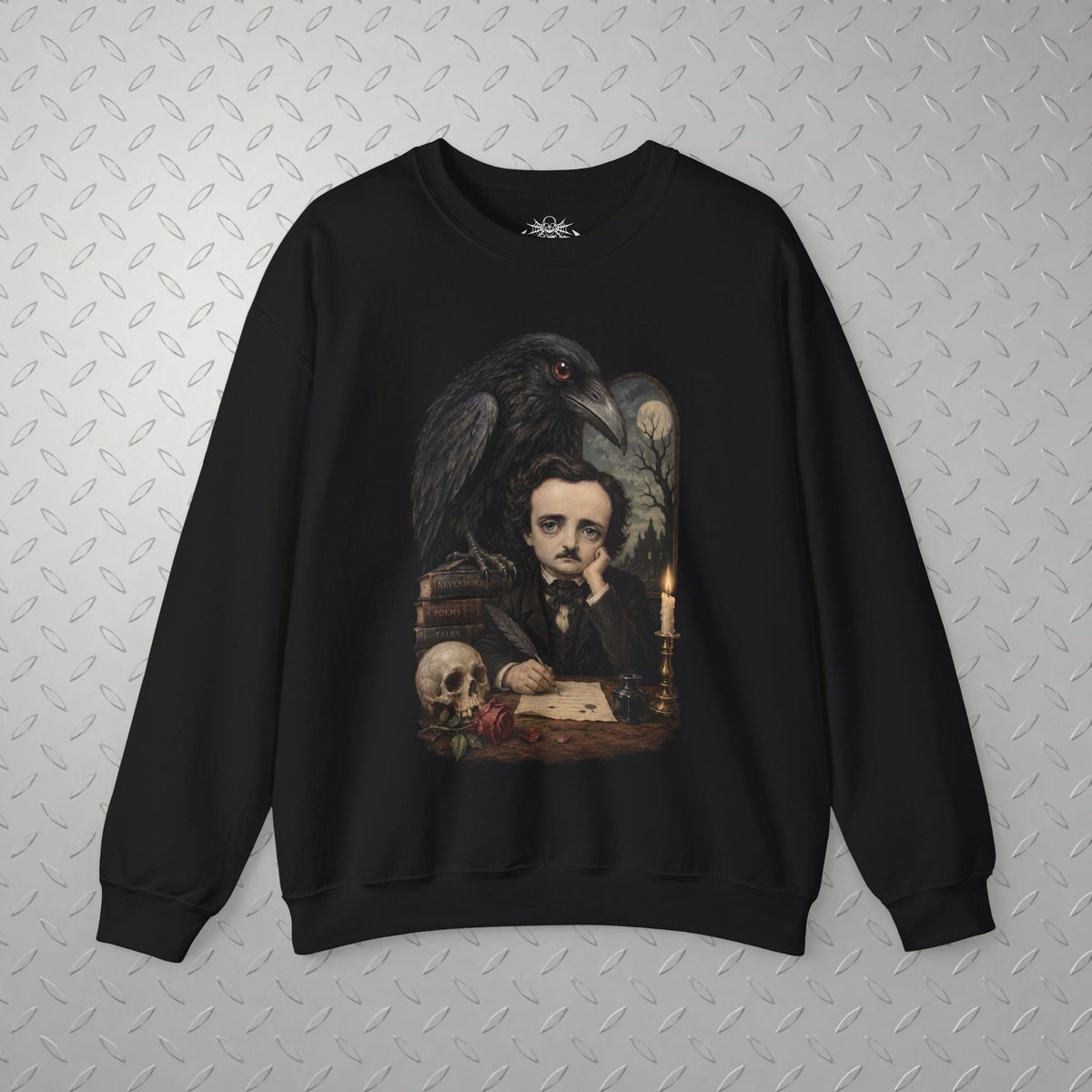 T-Shirt - Poe Raven Shirt Edgar Allan Poe T Shirt Gothic Literature Sweatshirt Nevermore Hoodie Dark Academia Outfit Book Lover Gift for Horror from SHIRT MONSTERS