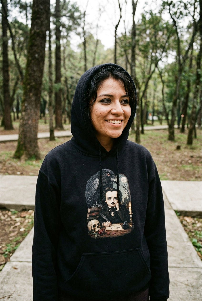 T-Shirt - Poe Raven Shirt Edgar Allan Poe T Shirt Gothic Literature Sweatshirt Nevermore Hoodie Dark Academia Outfit Book Lover Gift for Horror from SHIRT MONSTERS