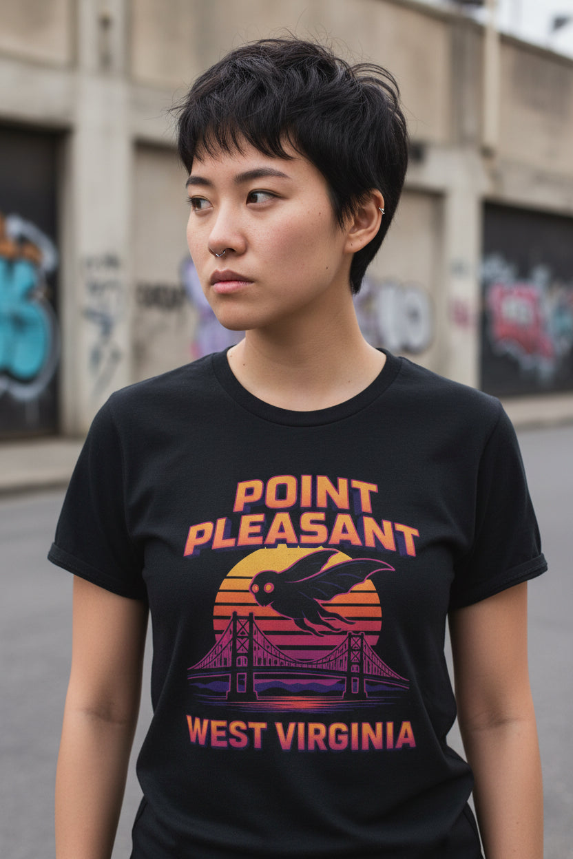 T-Shirt - Point Pleasant Mothman | Unisex T-shirt (Bella+Canvas 3001) | Cryptids, Ghosts &amp; Paranormal | Retro &amp; Vintage from Crypto Zoo Tees