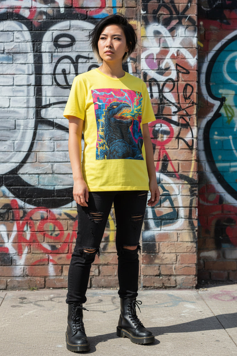 T-Shirt - Pop Art Godzilla Unisex T-shirt | Retro Movies Tee from Crypto Zoo Tees
