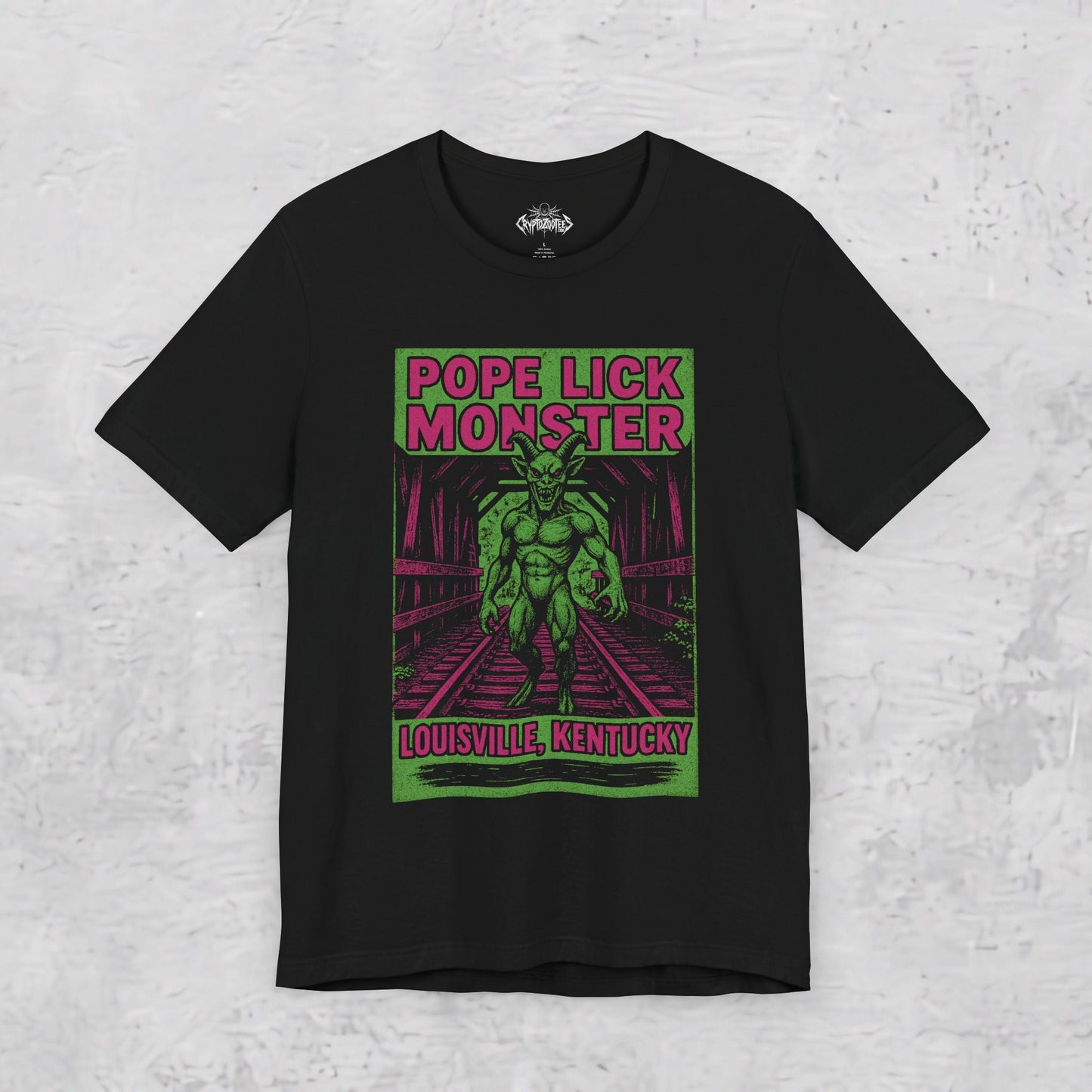 T-Shirt - Pope Lick Monster T-Shirt Louisville Kentucky Cryptid Tee Black Tee Urban Legend Graphic Tee Paranormal Style Gift For Cryptid Fan from Crypto Zoo Tees