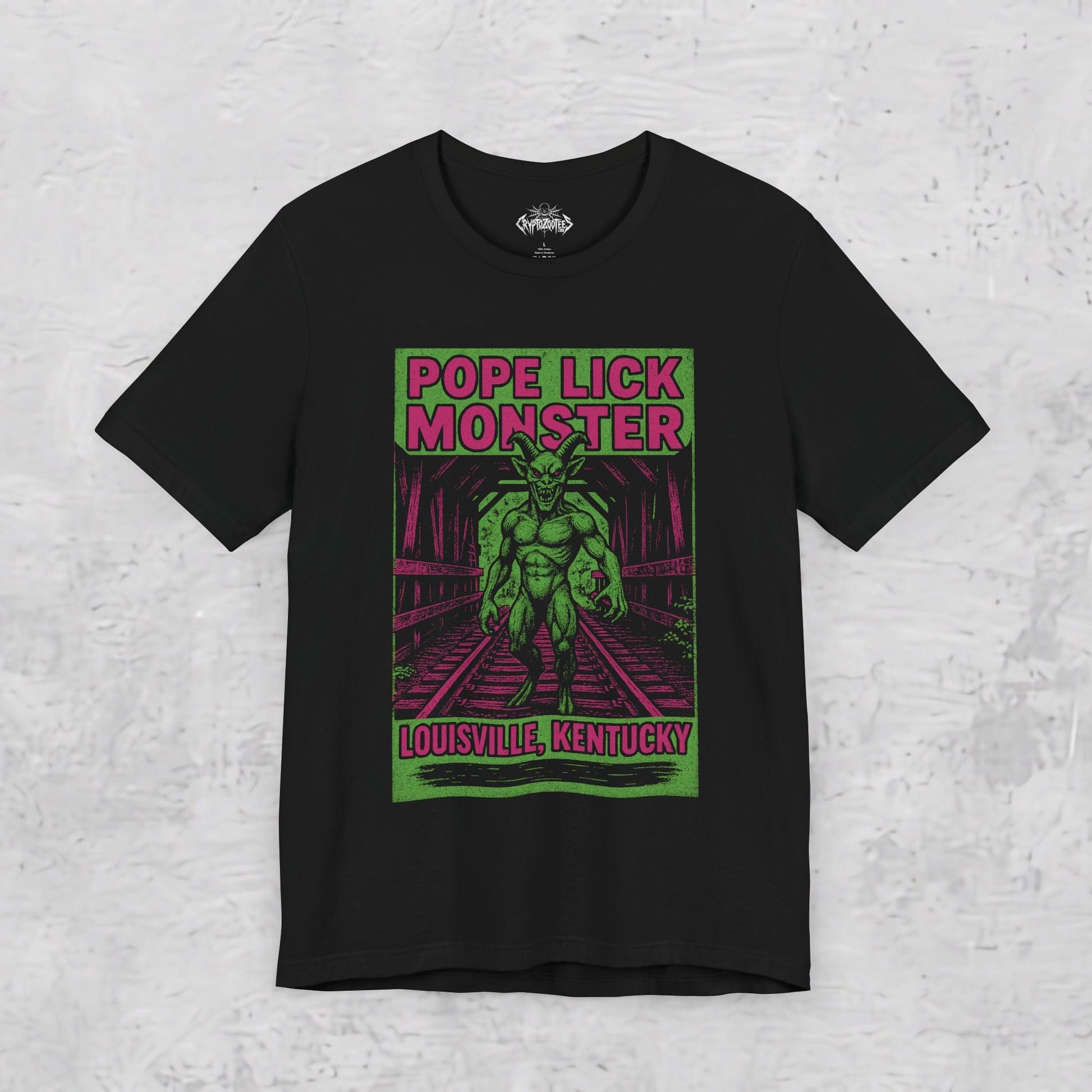 T-Shirt - Pope Lick Monster T-Shirt Louisville Kentucky Cryptid Tee Black Tee Urban Legend Graphic Tee Paranormal Style Gift For Cryptid Fan from Crypto Zoo Tees