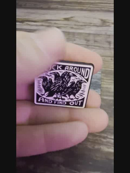 Flock Around and Find Out Pinback Button | Pinback Button | Funny, Goth/Gothic | Dark Humor