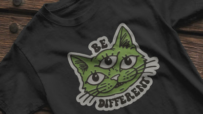 Be Different Three Eyed Cat BLACK | Bella + Canvas Unisex T-shirt