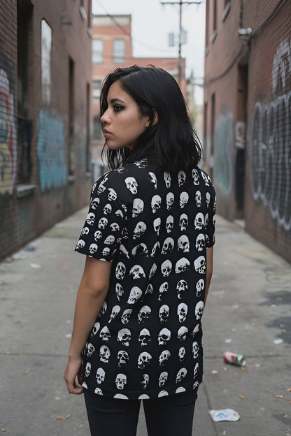 Human Skulls All Over Print Shirt | Skulls & Skeletons, Horror | Unisex All Over Print Tee | Goth/Gothic