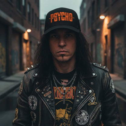 - Psycho Trucker Cap | Horror Hat | Horror, Retro & Vintage | Goth/Gothic from SHIRT MONSTERS