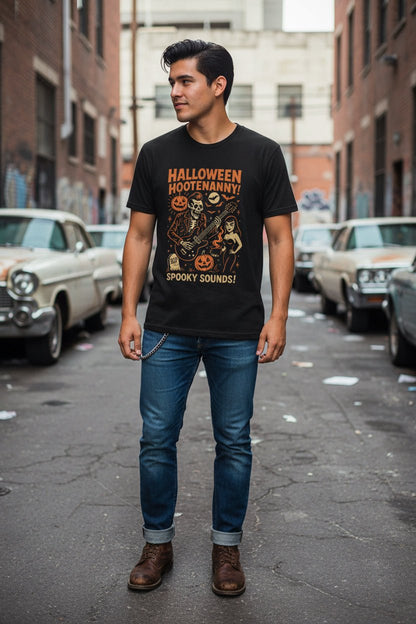 T-Shirt - Psychobilly Zombie Tee | Light Fitted - Unisex Bella+Canvas 3001 | Horror, Halloween | Rockabilly from SHIRT MONSTERS