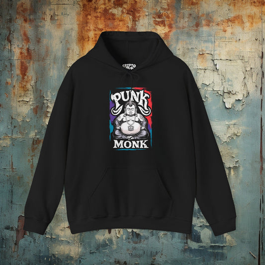 Hoodie - Punk Monk | Punk Rock Buddha | Hoodie | Hooded Sweatshirt from Crypto Zoo Tees