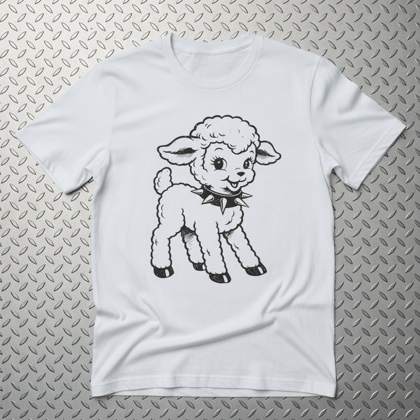 T-Shirt - Punk Rock Lamb Shirt | Animals, Funny | Light Fitted - Unisex Bella+Canvas 3001 | Punk from SHIRT MONSTERS