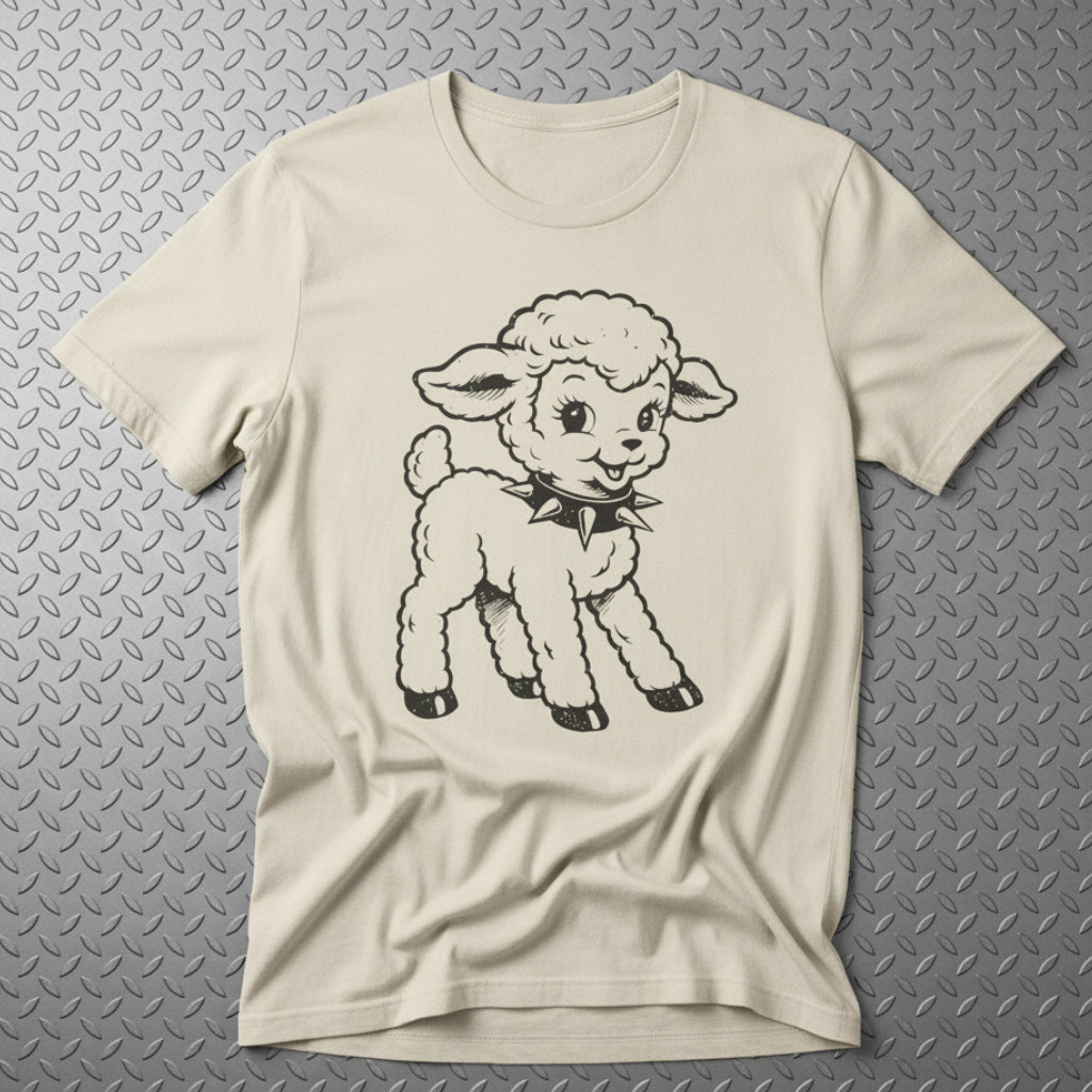 T-Shirt - Punk Rock Lamb Shirt | Animals, Funny | Light Fitted - Unisex Bella+Canvas 3001 | Punk from SHIRT MONSTERS