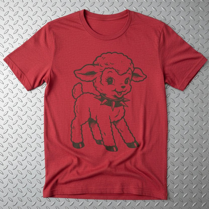 T-Shirt - Punk Rock Lamb Shirt | Animals, Funny | Light Fitted - Unisex Bella+Canvas 3001 | Punk from SHIRT MONSTERS