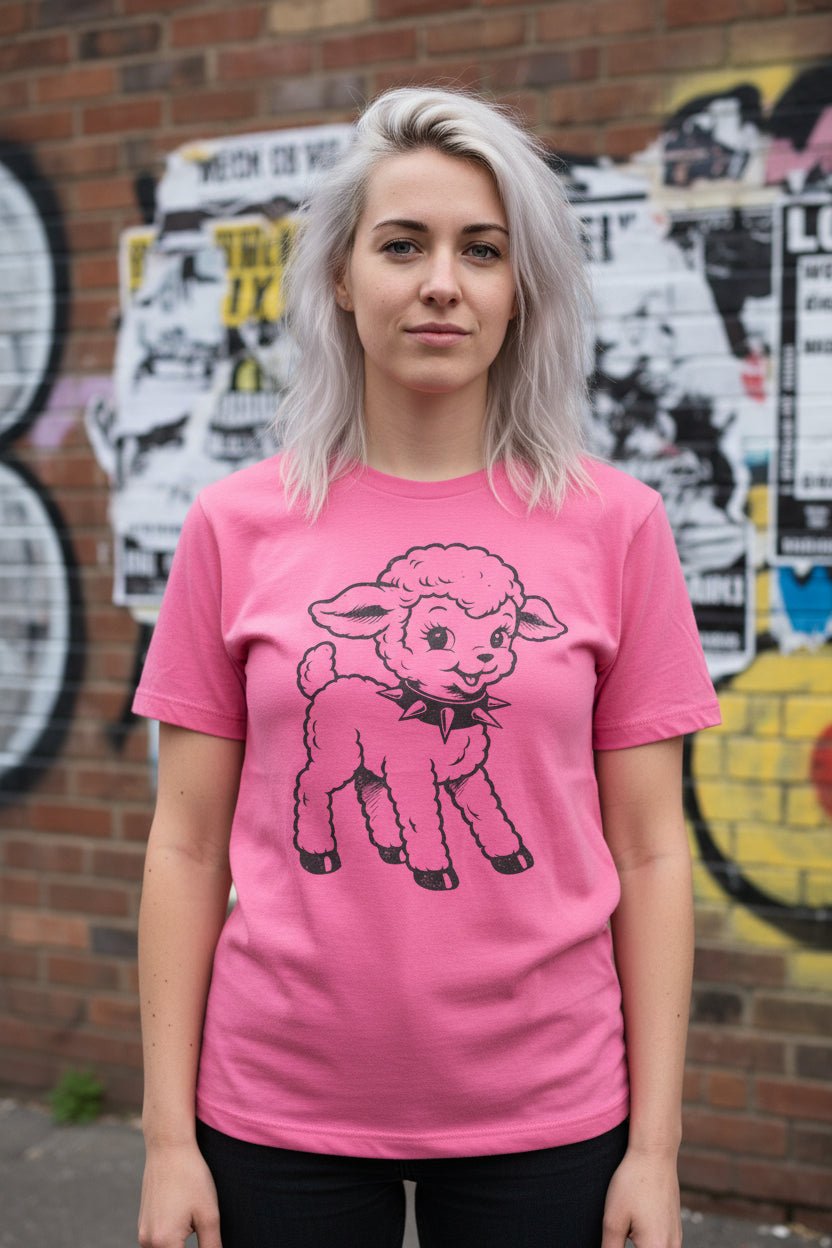 T-Shirt - Punk Rock Lamb Shirt | Animals, Funny | Light Fitted - Unisex Bella+Canvas 3001 | Punk from SHIRT MONSTERS