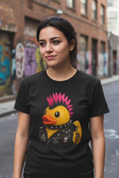 T-Shirt - Punk Rubber Duck Shirt | Ladies Tee - Gildan 5000L | Animals, Funny | Punk from SHIRT MONSTERS