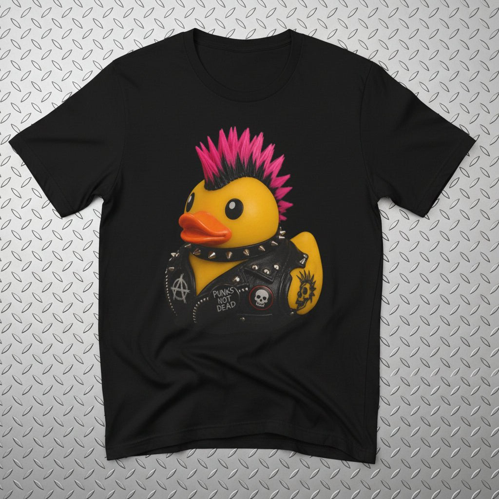 T-Shirt - Punk Rubber Duck Shirt | Light Fitted - Unisex Bella+Canvas 3001 | Animals, Funny | Punk from SHIRT MONSTERS
