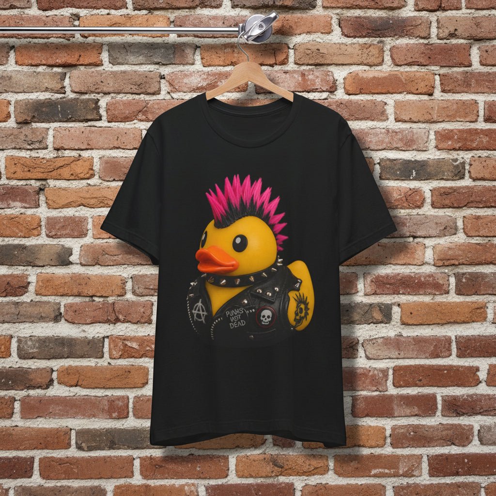 T-Shirt - Punk Rubber Duck Shirt | Light Fitted - Unisex Bella+Canvas 3001 | Animals, Funny | Punk from SHIRT MONSTERS