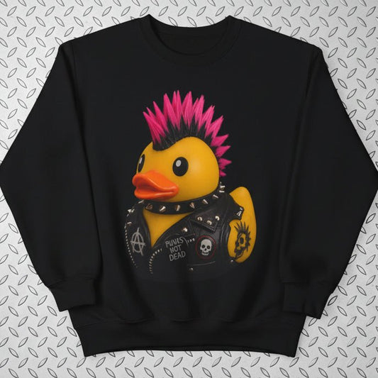 Sweatshirt - Punk Rubber Duck Shirt | Unisex Crewneck Sweatshirt - Gildan 18000 | Animals, Funny | Punk from SHIRT MONSTERS
