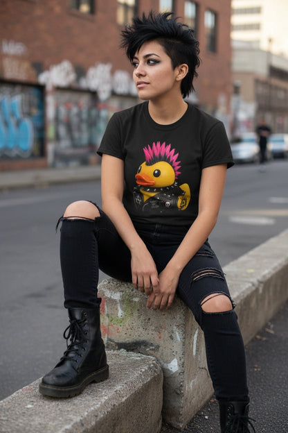 T-Shirt - Punk Rubber Duck Shirt | Unisex Heavy Cotton - Gildan 5000 | Animals, Funny | Punk from SHIRT MONSTERS