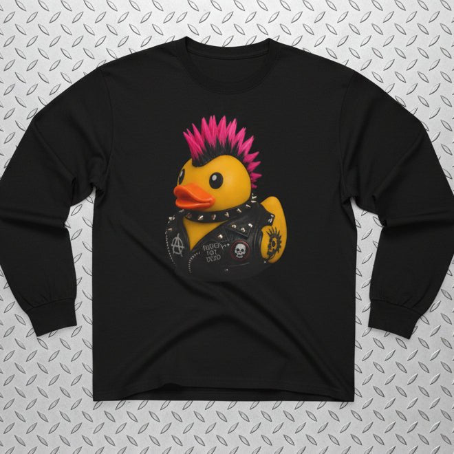 Long - sleeve - Punk Rubber Duck Shirt | Unisex Long Sleeve Tee - Guldan 2400 | Animals, Funny | Punk from SHIRT MONSTERS
