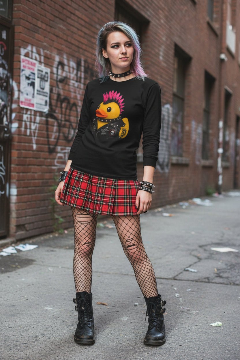 Long - sleeve - Punk Rubber Duck Shirt | Unisex Long Sleeve Tee - Guldan 2400 | Animals, Funny | Punk from SHIRT MONSTERS