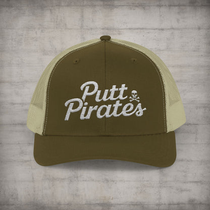 Hats - Putt Pirates Hat MANY COLORS | Embroidered Cap | Funny | Retro & Vintage from Crypto Zoo Tees