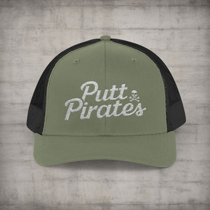 Hats - Putt Pirates Hat MANY COLORS | Embroidered Cap | Funny | Retro & Vintage from Crypto Zoo Tees