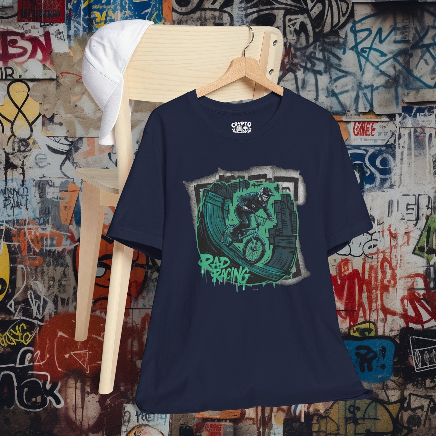 T-Shirt - Rad Racing BMX Bike T-shirt | Bella+Canvas Unisex Shirt | Sports Tee from Crypto Zoo Tees